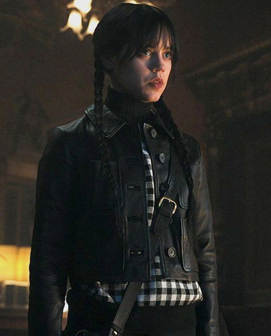Wednesday Jenna Ortega Leather Jacket