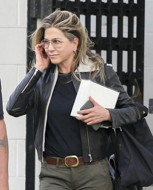 Jennifer Aniston Black Leather Jacket | Jennifer Aniston Jacket
