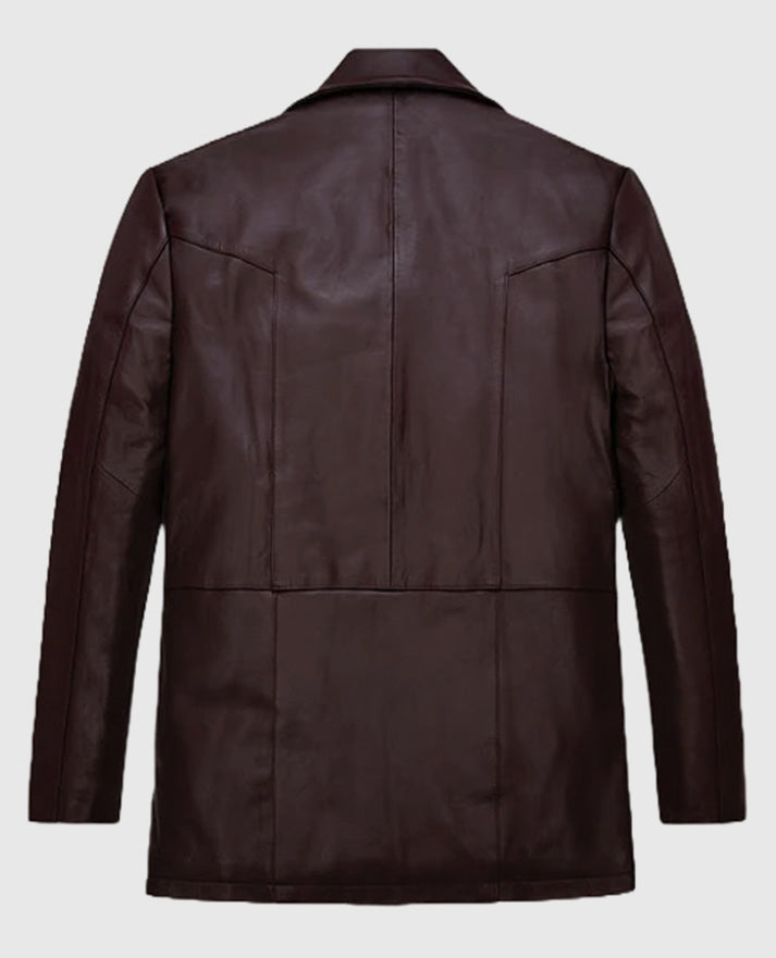 Johnny Depp Donnie Brasco Brown Leather Blazer