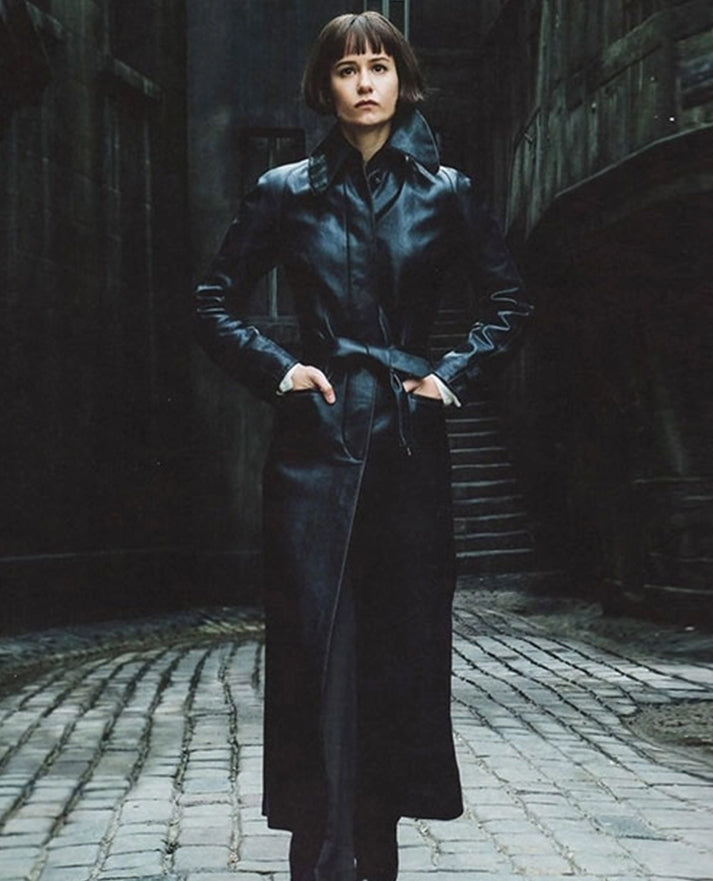 Katherine Waterston Fantastic Beasts Leather Long Coat
