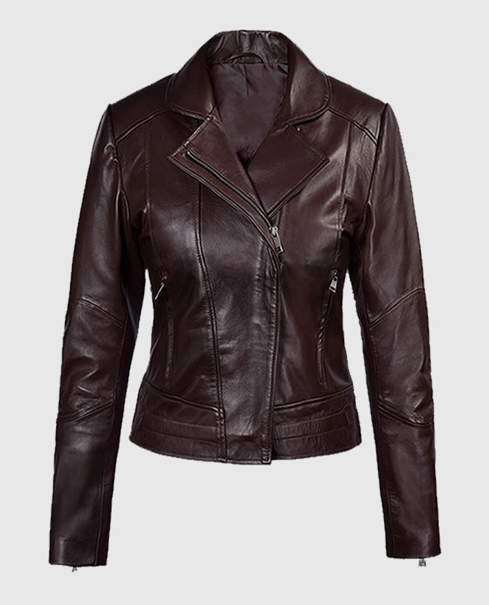 Katie Holmes Burgundy Leather Jacket War of the Worlds Look