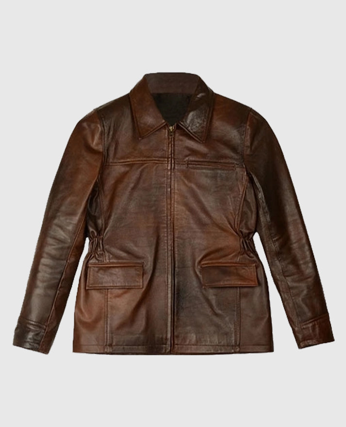 Katniss Hunger Games Brown Leather Jacket