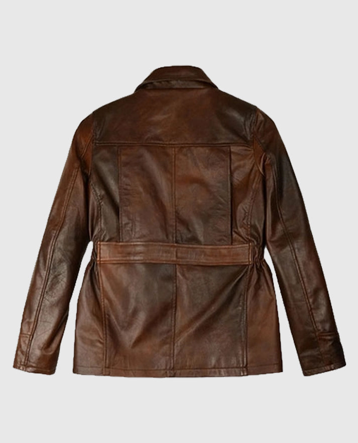 Katniss Hunger Games Leather Brown Jacket