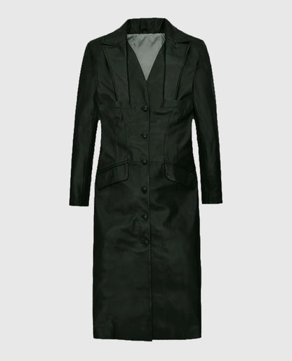 Leather Chelsea Long Coat for Women