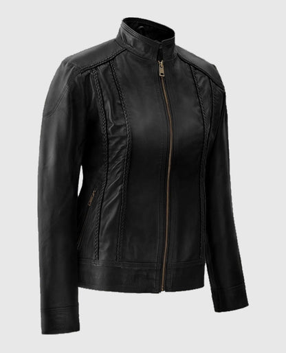 Leather Clova Jacket for Womens 
