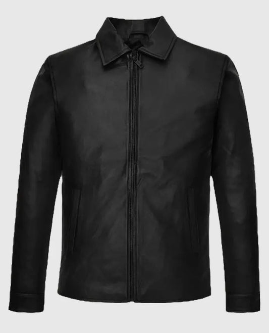 Lionel Messi Black ZIp Up Leather Jacket