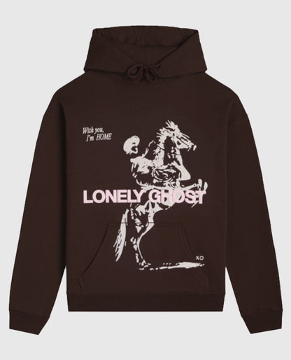 Lonely Ghost Brown Hoodie