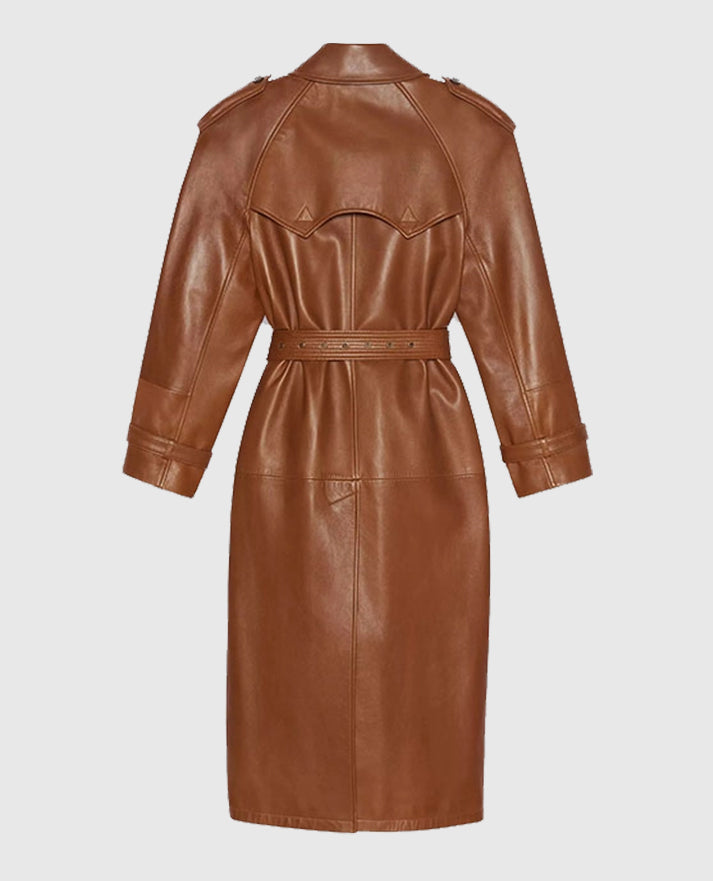 Long Ivy Leather Coat for Women