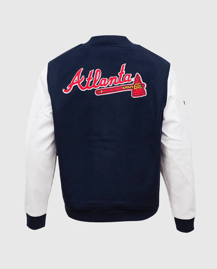 MLB Atlanta Braves Blue Varsity Jacket for Men