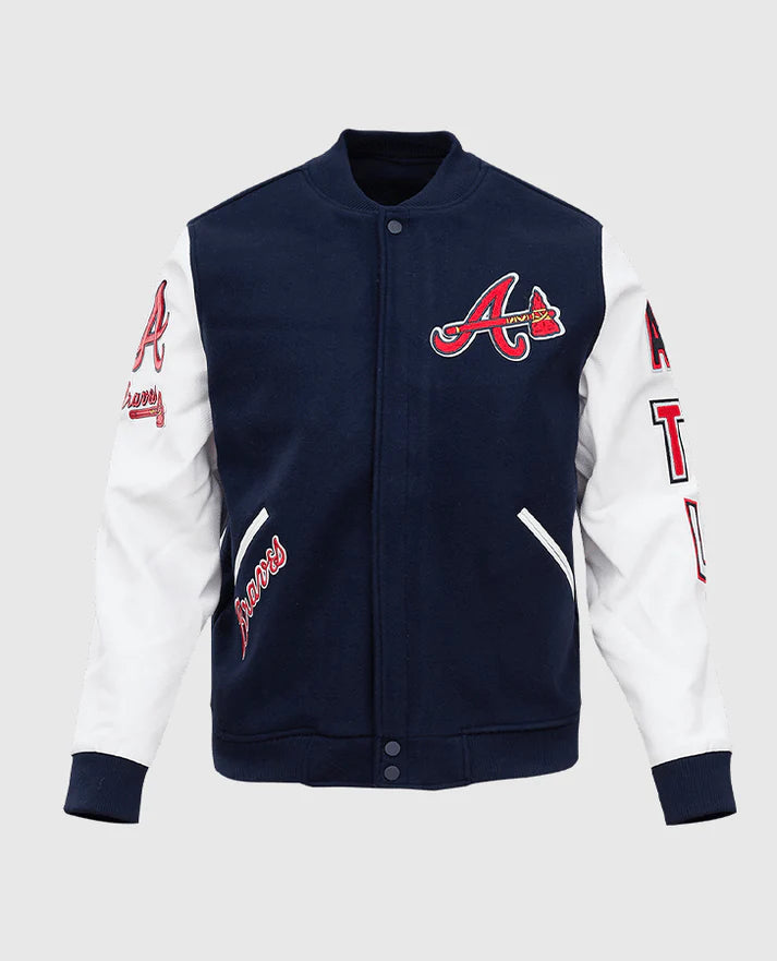 MLB Atlanta Braves Mens Blue Varsity Jacket