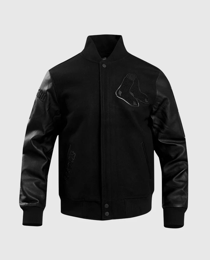 MLB Boston Red Sox Mens Black Varsity Jacket