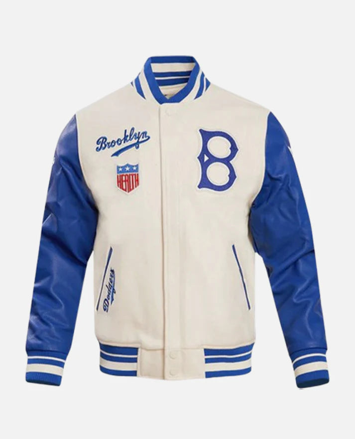 MLB Brooklyn Dodgers Retro Classic Mens Rib Wool Varsity Jacket