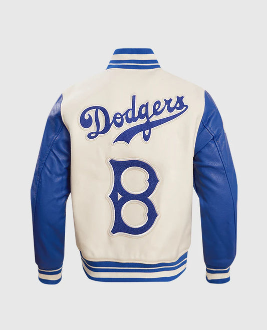 MLB Brooklyn Dodgers Retro Classic Rib Wool Varsity Jacket for Men