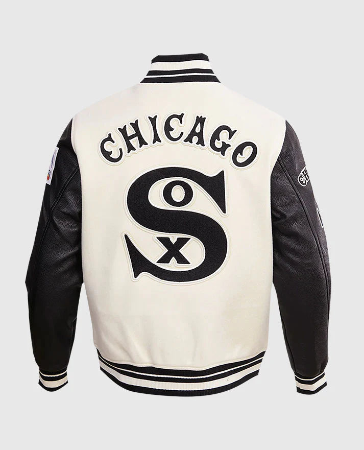 MLB Chicago White Sox Mens Rib Wool Varsity Jacket