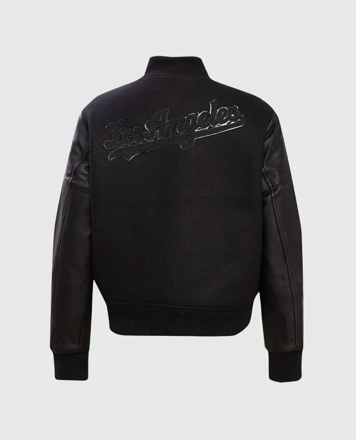 MLB Los Angeles Dodgers Black Varsity Jacket for Women