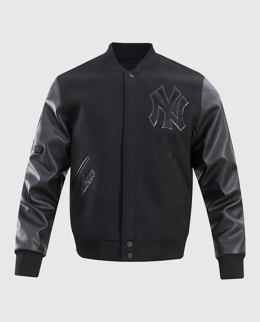 MLB New York Yankees Mens Black Varsity Jacket