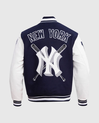 MLB New York Yankees Mens Blue Letterman Jacket