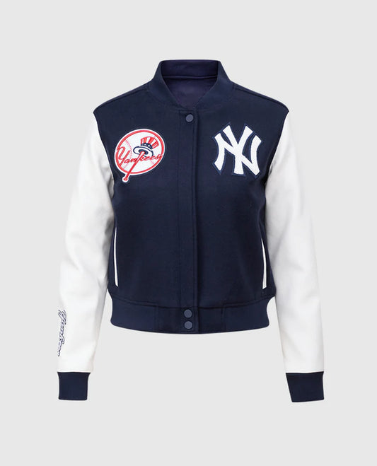 MLB New York Yankees Womens Blue Varsity Jacket