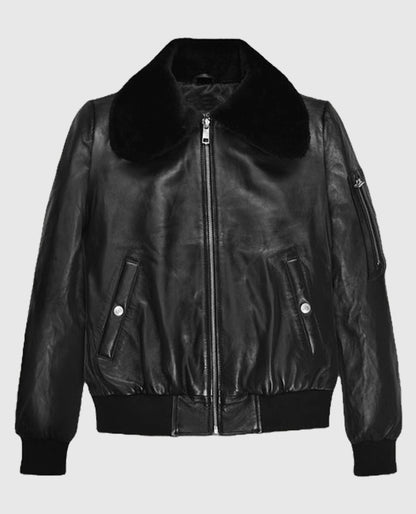 Marilyn Monroe Black Leather Jacket