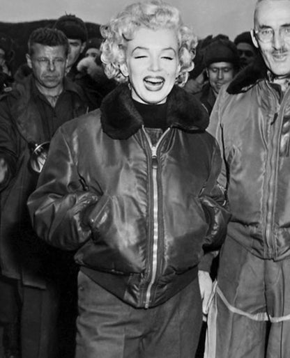 Marilyn Monroe Leather Bomber Jacket