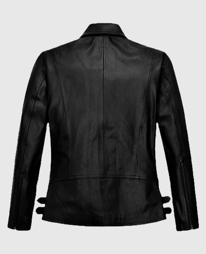 Marion Cotillard Black Biker Leather Jacket
