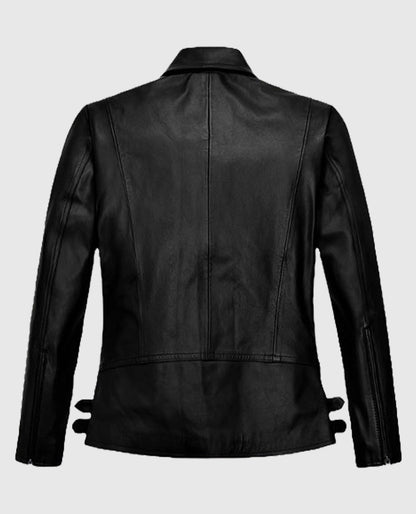 Marion Cotillard Black Biker Leather Jacket