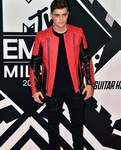 Martin Garrix MTV European Music Awards Red Leather Jacket