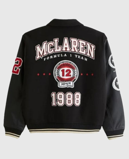 McLaren Black Varsity Bomber Jacket