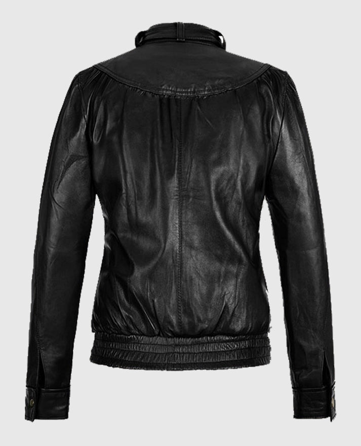 Meagan Good Leather Jacket in Black color