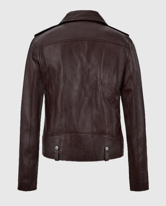 Meghan Markle Burgundy Leather Biker Jacket