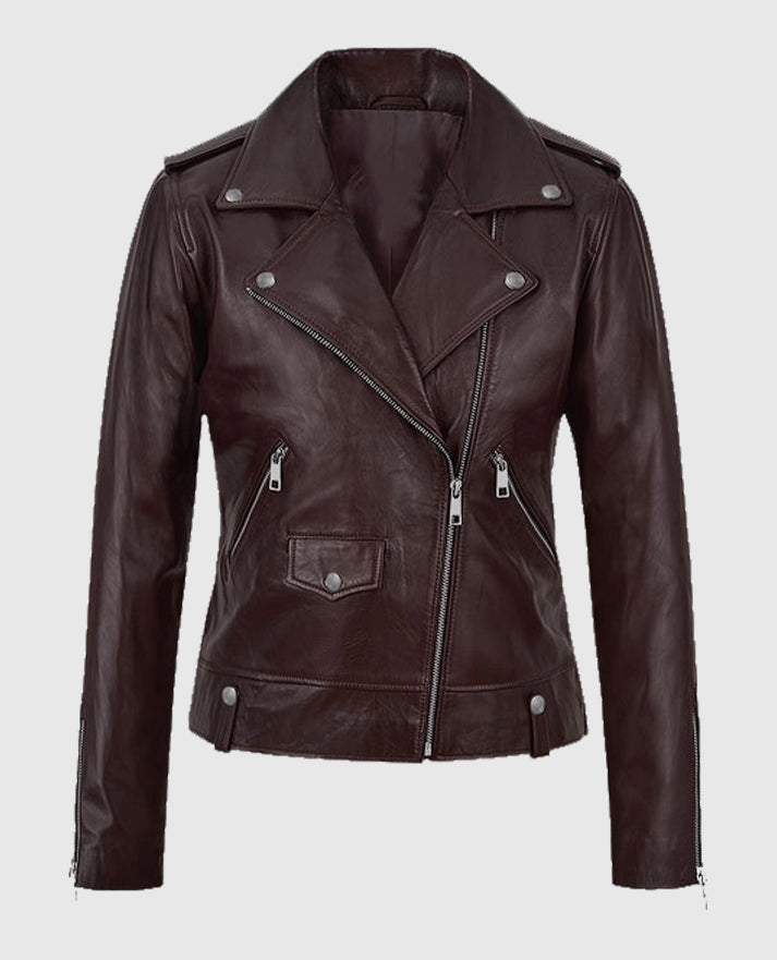 Meghan Markle Burgundy Leather Jacket