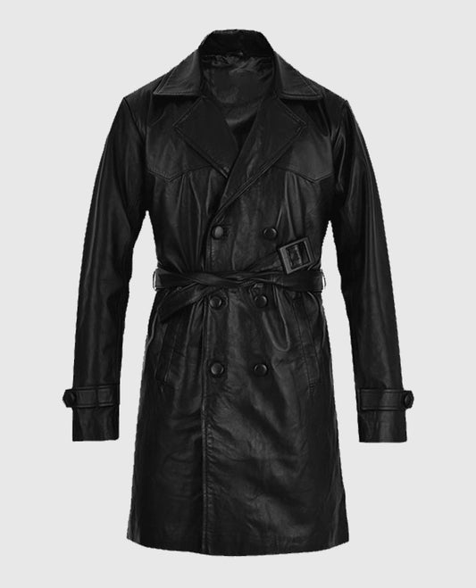 Vintage 1970's Leather Trench Coat for Men