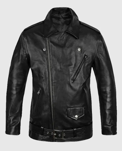 Men's Biker Black Leather Jacket