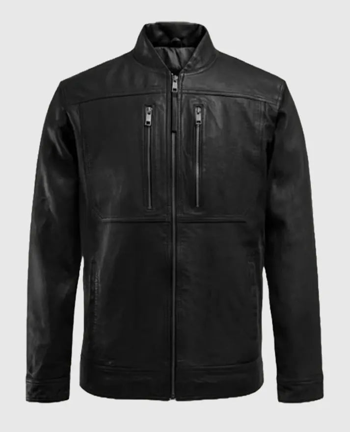 Buy Men's Thunder Storm Black Biker Leather Jacket