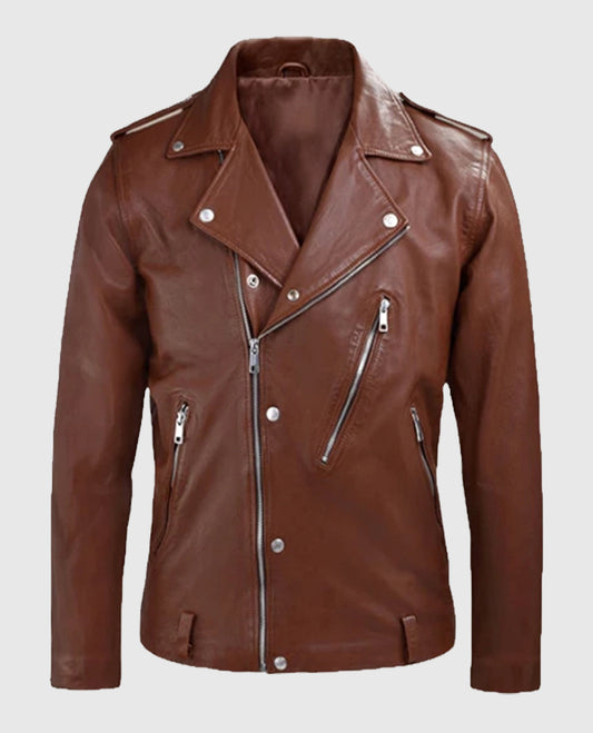Men's Beast Tan Biker Leather Jacket