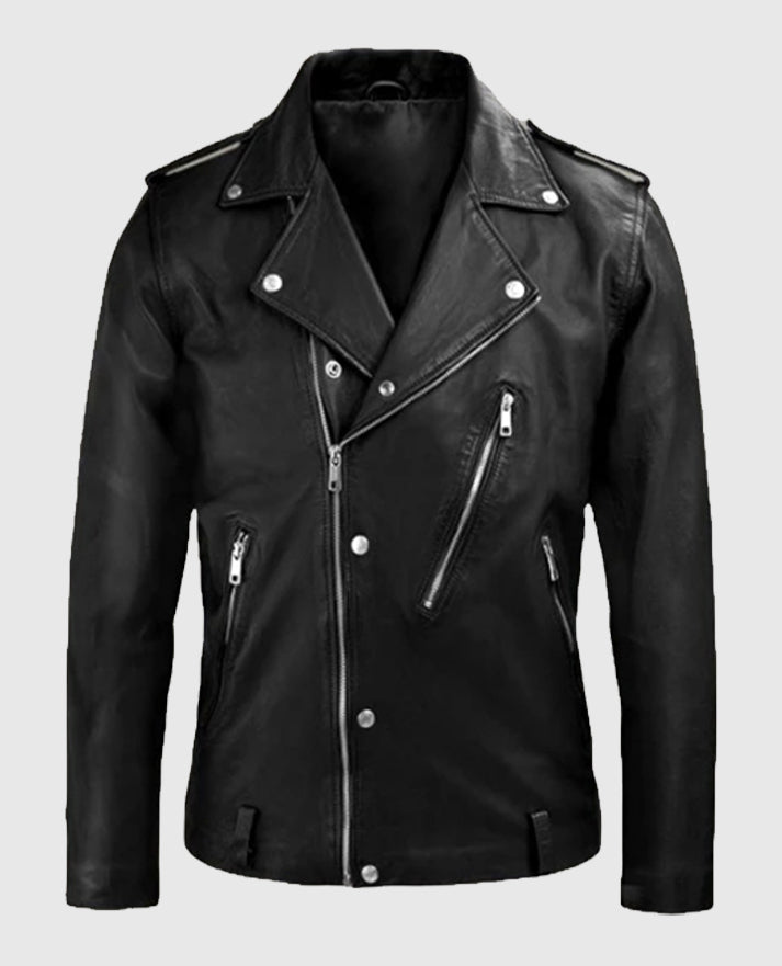 Mens Black Biker Beast Leather Jacket