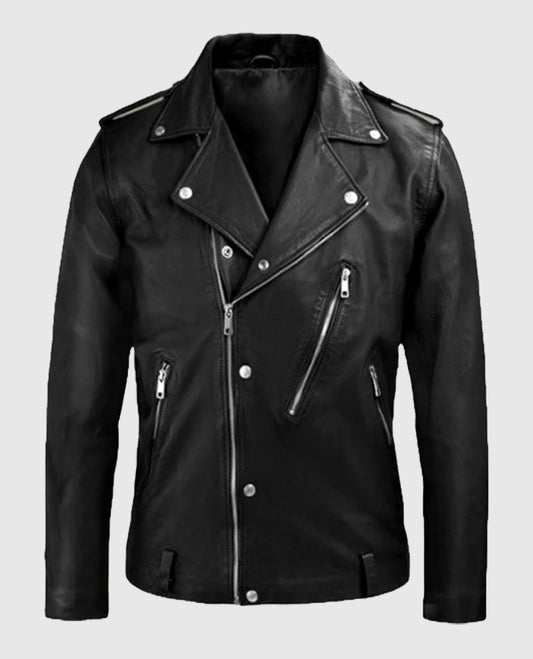 Mens Black Biker Beast Leather Jacket