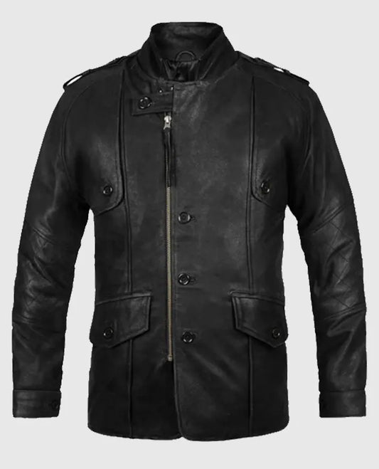 Men's Black Motorcycle leather Jacket