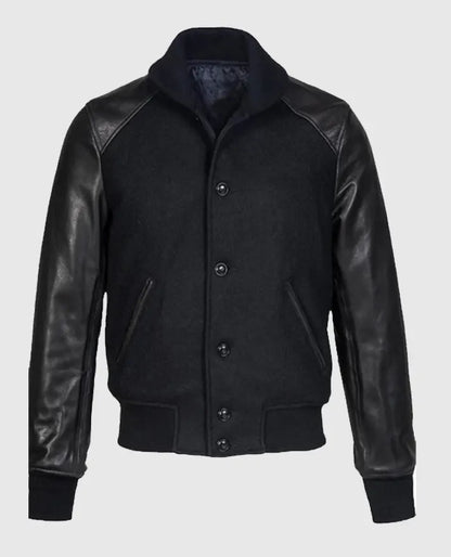Men's Black Varsity Leather Jacket