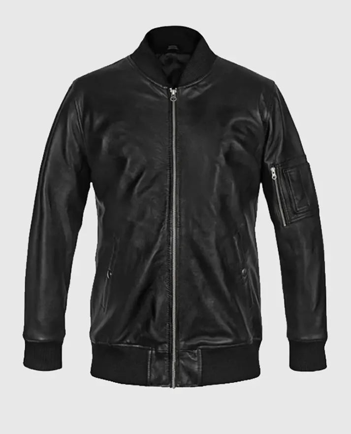 Buy Men's MA-1 Bomber Leather Jacket