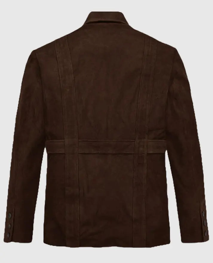 Mens Brown Suede Leather Safari Dune Blazer