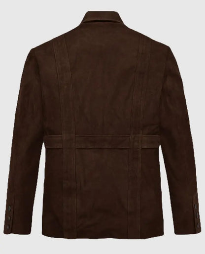 Mens Brown Suede Leather Safari Dune Blazer
