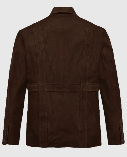 Mens Brown Suede Leather Safari Dune Blazer