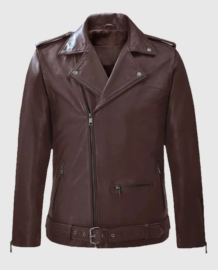 Men's Rutland Burgundy Leather Jacket - Buy Now