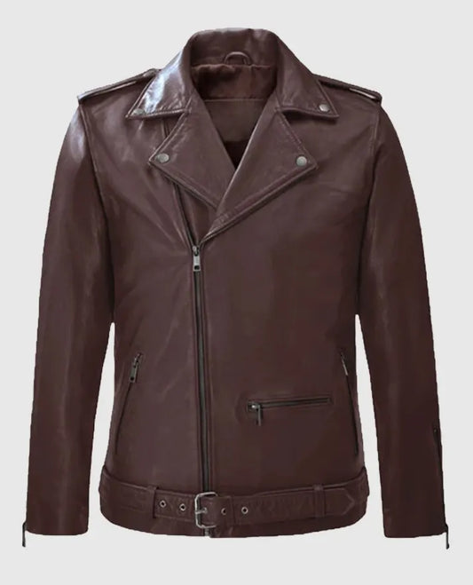 Men's Rutland Burgundy Leather Jacket - Buy Now