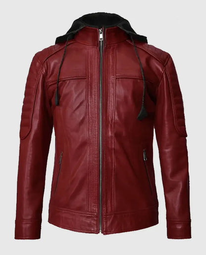 Mens Hooded Rodeo Leather Jacket