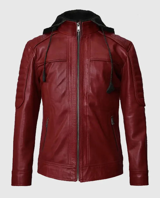 Mens Hooded Rodeo Leather Jacket