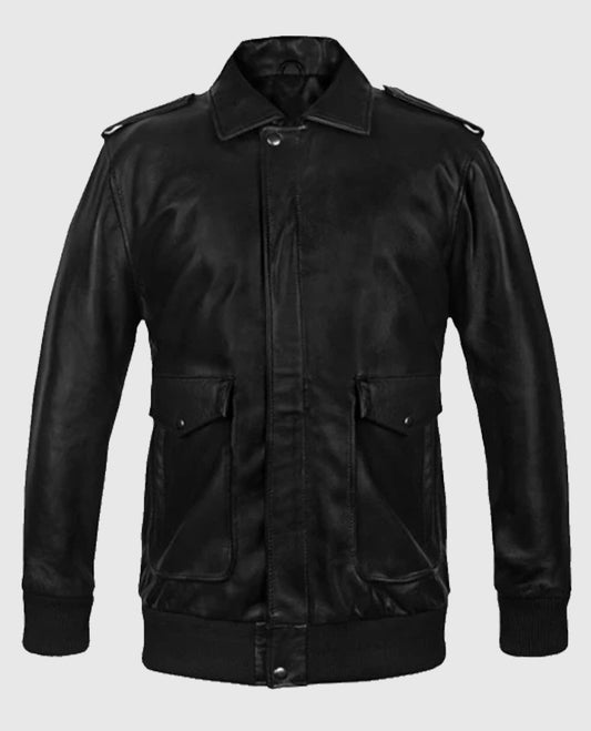 Mens Leather A2 Flight Bomber Jacket