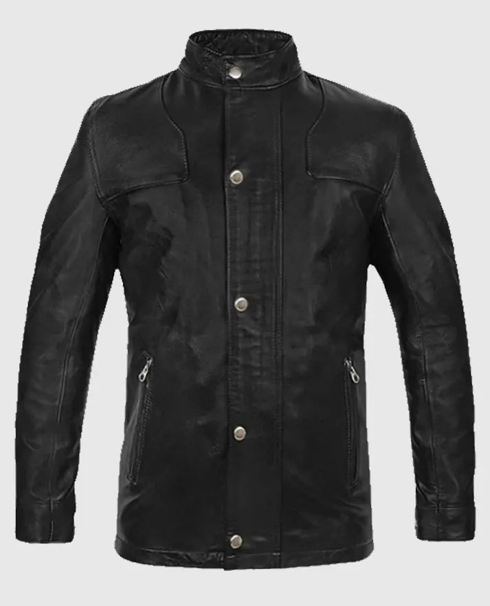 Mens Military Command Leather Jacket