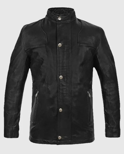 Mens Military Command Leather Jacket